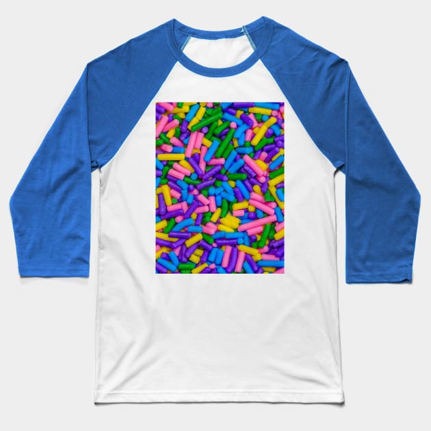 Neon Sprinkles Colorful Mix Photograph Baseball T-Shirt by love-fi